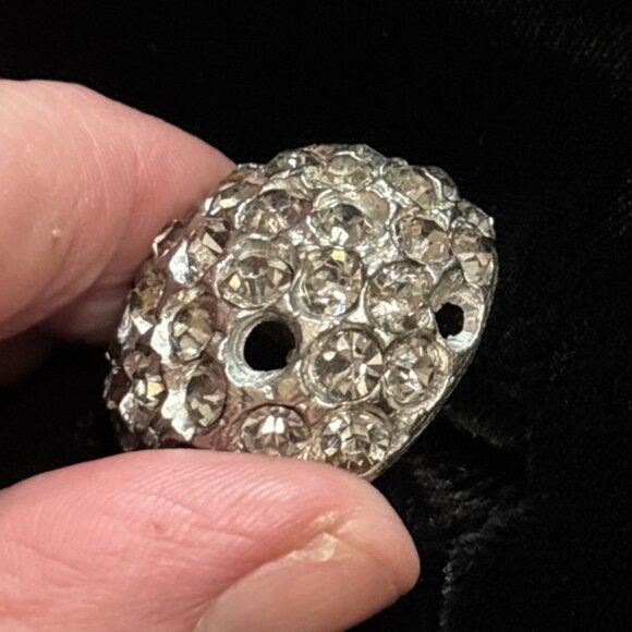 VTG Black Velvet Duster Coat Rhinestone Buttons Long 60's Luxury Romantic Sz S - Picture 6 of 14